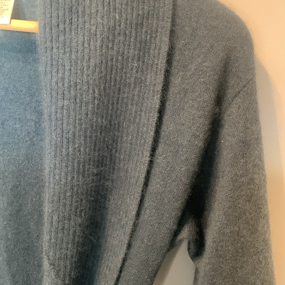 Kenar Angora Cardigan in Teal Blue - Picture 5 of 5